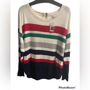 NWT crown & ivy Striped Sweater Sz XL